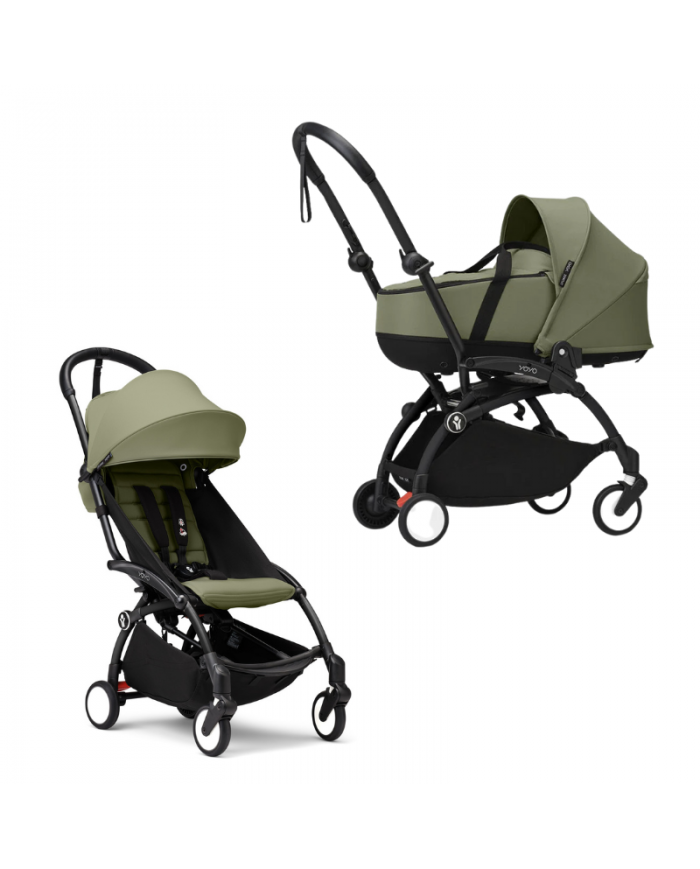 Stokke Yoyo³ con bassinet e rivestimento 6+ Black/Olive