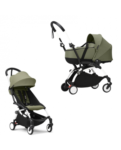 Stokke Yoyo³ con bassinet e rivestimento 6+ White/Olive