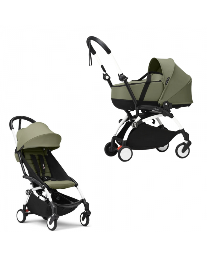 Stokke Yoyo³ con bassinet e rivestimento 6+ White/Olive