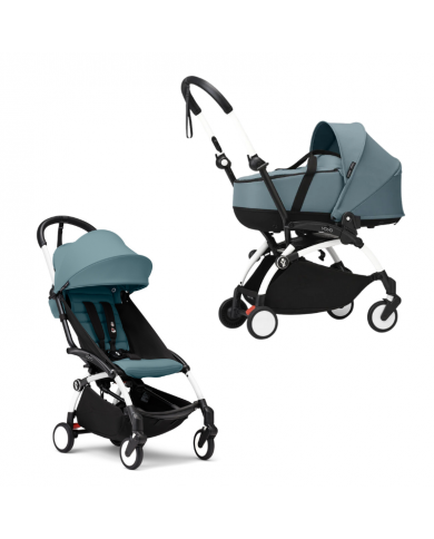 Stokke Yoyo³ con bassinet e rivestimento 6+ White/Aqua