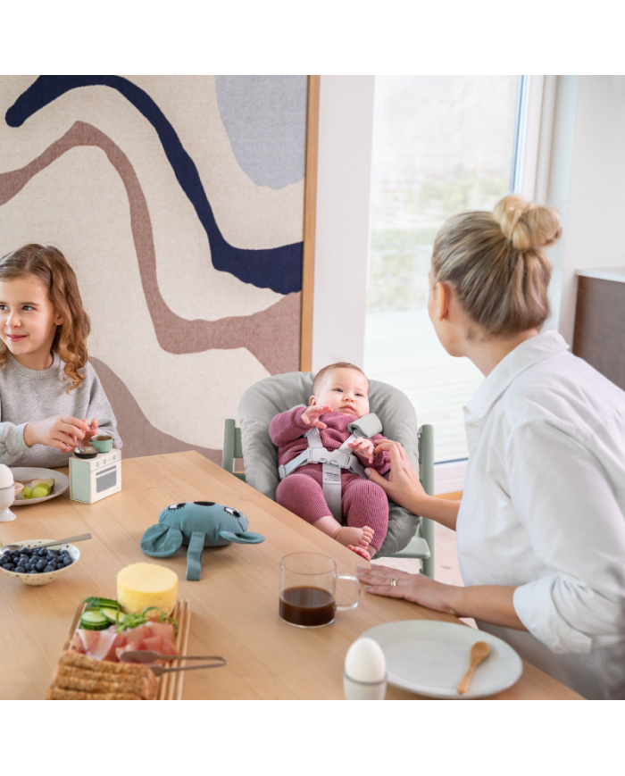 Stokke Promo Tripp Trapp Fjord Blue con Newborn