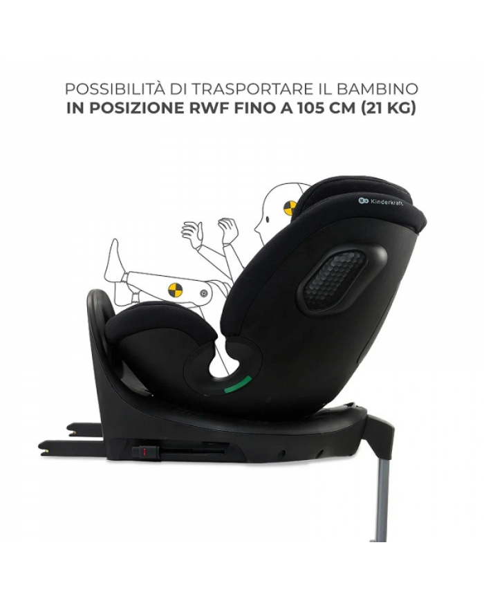 Kinderkraft Seggiolino auto 0-36kg XRIDER 2 I-size Nero