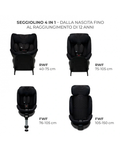 Kinderkraft Seggiolino auto 0-36kg XRIDER 2 I-size Nero
