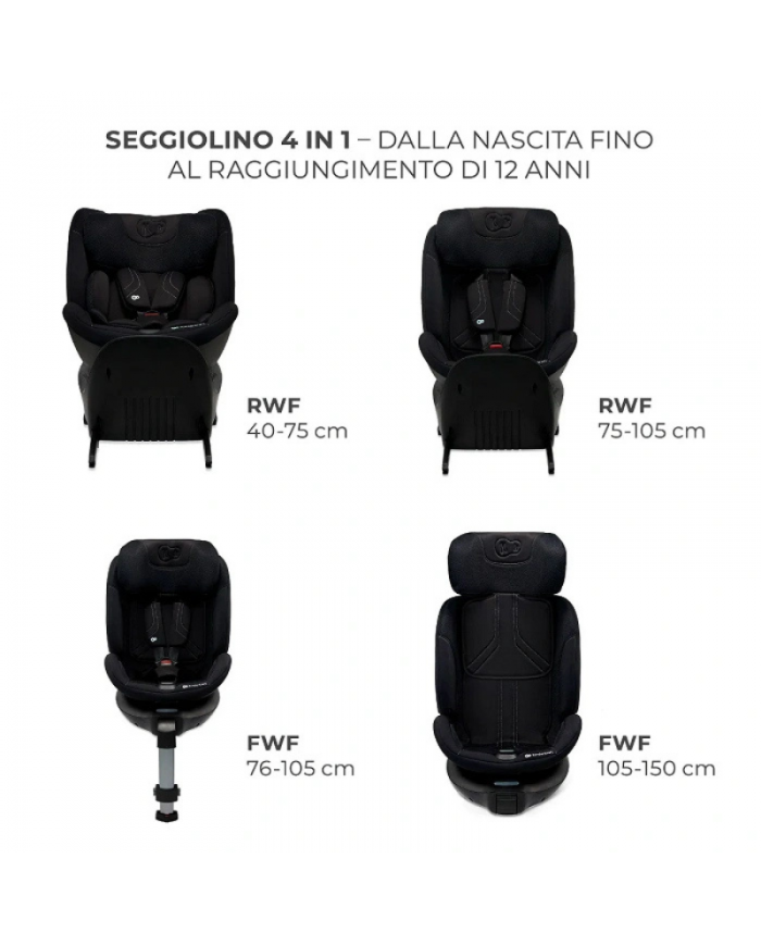Kinderkraft Seggiolino auto 0-36kg XRIDER 2 I-size Nero