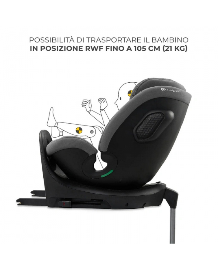 Kinderkraft Seggiolino auto 0-36kg XRIDER 2 I-size Grigio