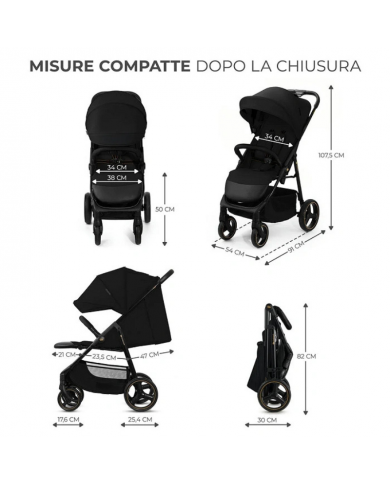 Kinderkraft Passeggino Leggero 0-25kg TRIG3 Nero