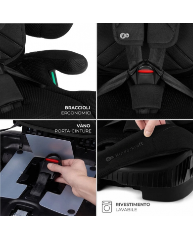 Kinderkraft Seggiolino auto 9-36kg FIX2GO Nero