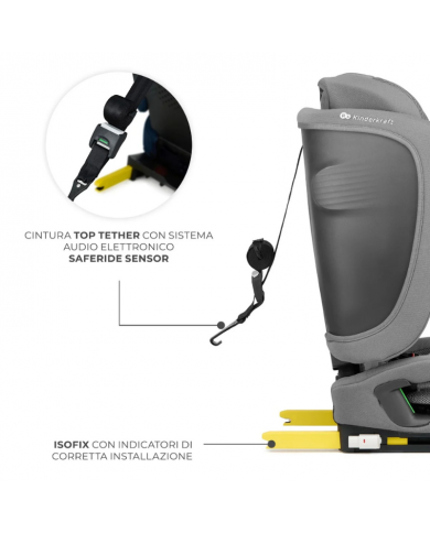 Kinderkraft Seggiolino auto 9-36kg FIX2GO Grigio