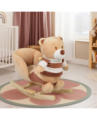 Moni Dondolo Plush Rocking Animal Bear Khaki