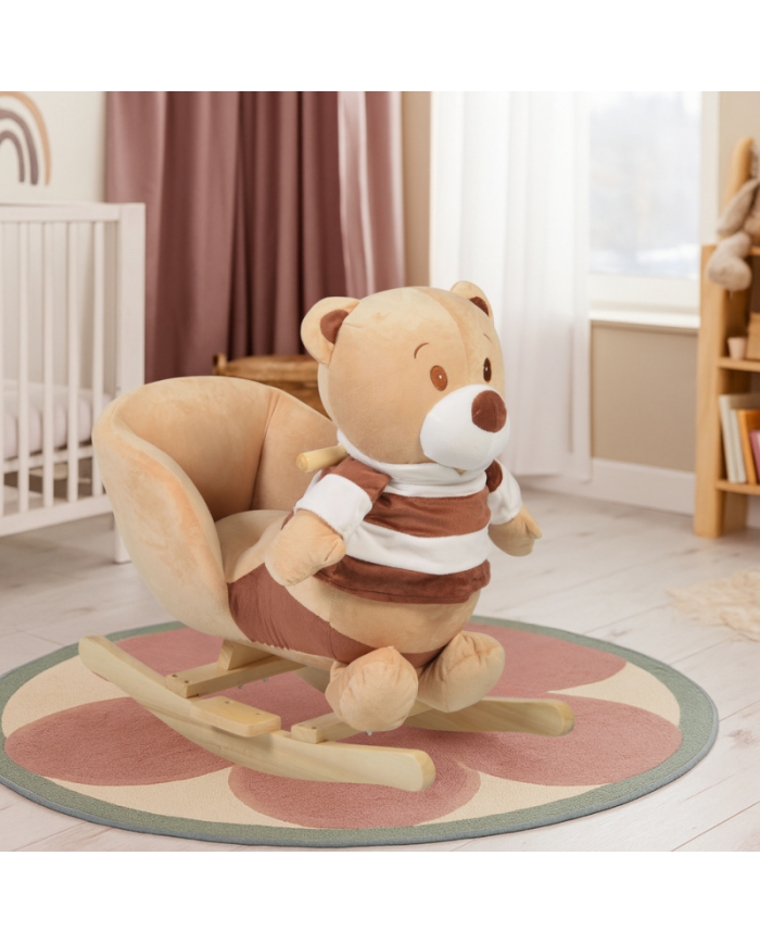 Moni Dondolo Plush Rocking Animal Bear Khaki