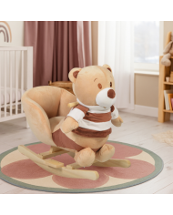 Moni Dondolo Plush Rocking Animal Bear Khaki
