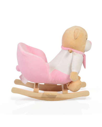 Moni Dondolo Plush Rocking Animal Bear Pink