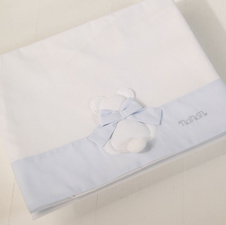 Nanan Set Lenzuola Letto 3Pz Azzurro - Linea Fiocco