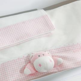 Nanan Set 3pz Lenzuola Lettino Rosa - Linea Bombo
