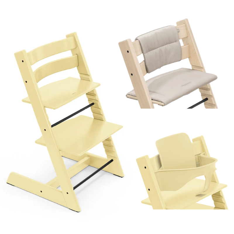 Stokke Promo Tripp Trapp Lemon Yellow con Babyset e cuscino