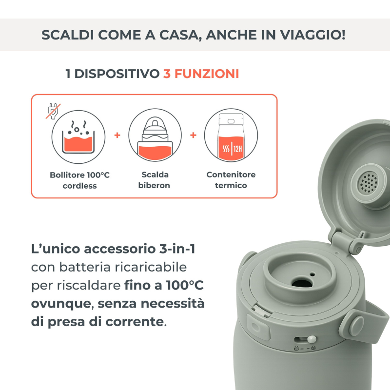 Nuvita Bollitore e Scalda Latte Portatile Hot'n'Go - 1190