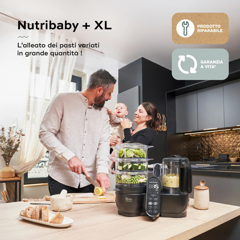 Babymoov Robot Cuocipappa Nutribaby+ XL Mineral Black