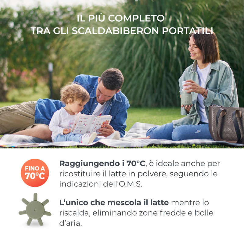 Nuvita Scaldabiberon Portatile Universale Mix70 con Funzione Scalda e Mescola - 1164