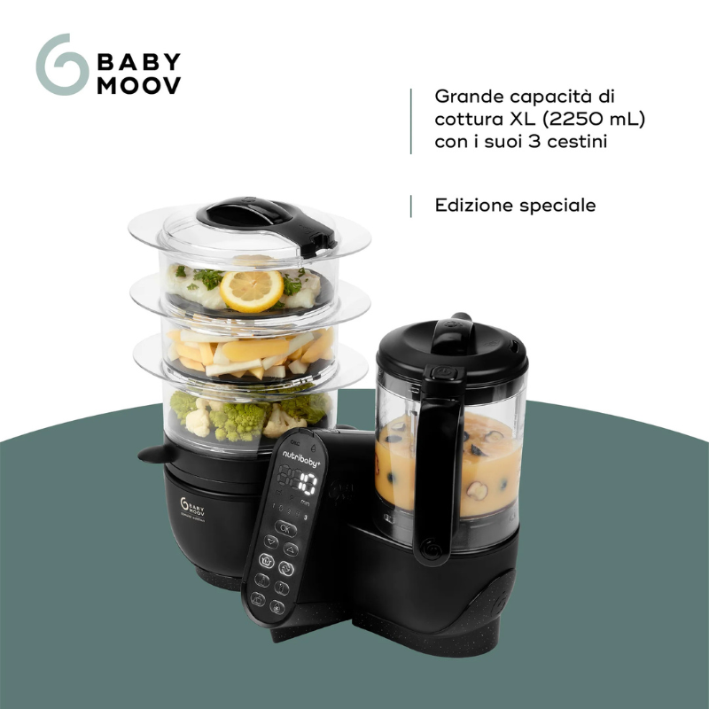 Babymoov Robot Cuocipappa Nutribaby+ XL Mineral Black