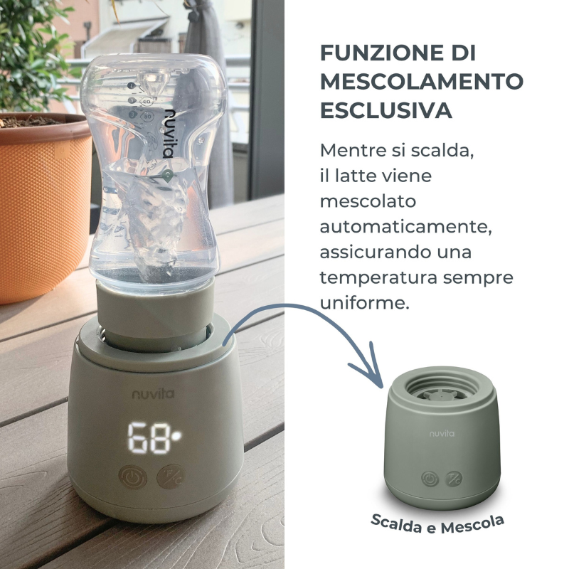 Nuvita Scaldabiberon Portatile Universale Mix70 con Funzione Scalda e Mescola - 1164