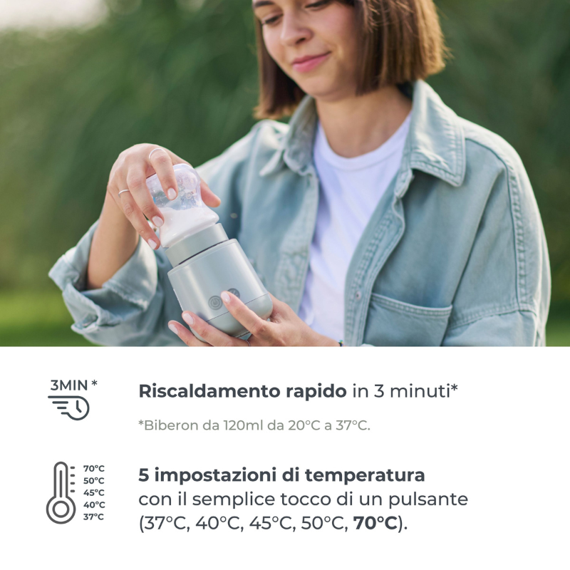 Nuvita Scaldabiberon Portatile Universale Mix70 con Funzione Scalda e Mescola - 1164
