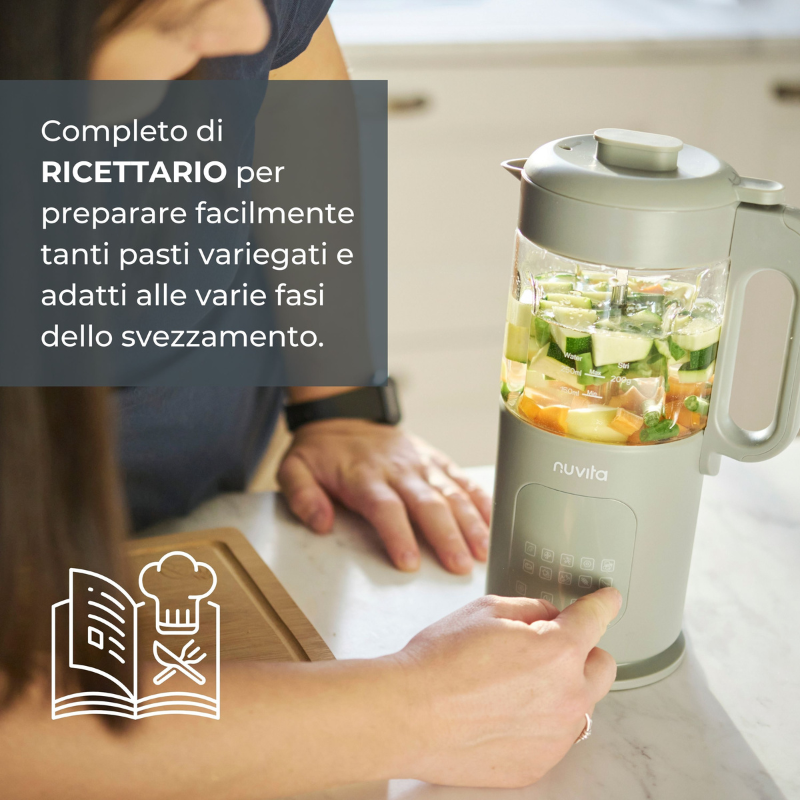 Nuvita Cuocipappa Multifunzione 7 in 1 Magic Pappa con Ricettario Nuvita Chef - 1967