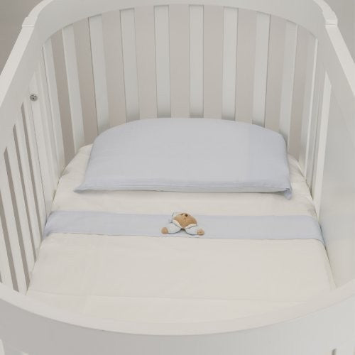 Nanan Lenzuola per Lettino Ovale Set 3pz Puccio Azzurro