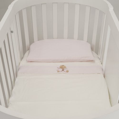 Nanan Lenzuola per Lettino Ovale Set 3pz Puccio Rosa