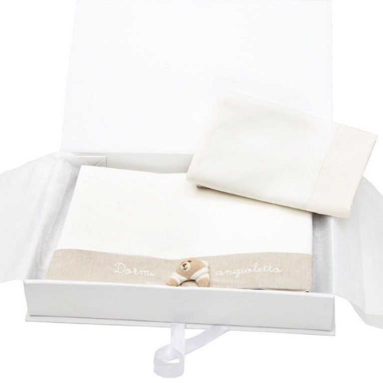 Nanan Set Lenzuola per Lettino 3Pz Ecrù - Linea Tato