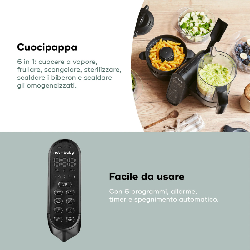 Babymoov Robot Cuocipappa Nutribaby+ XL Mineral Black