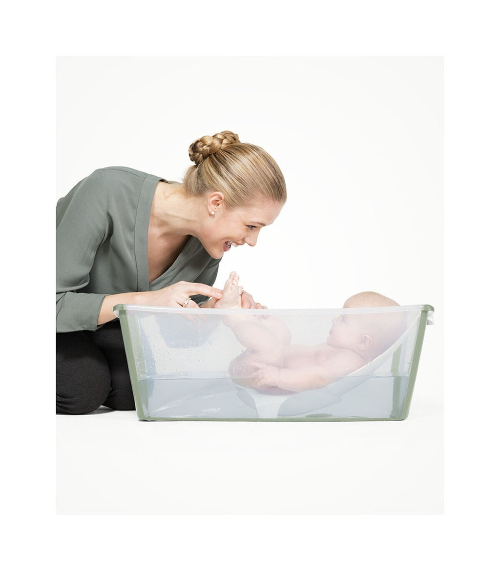 Stokke Flexi Bath Transparent Green + Supporto per Neonato omaggio