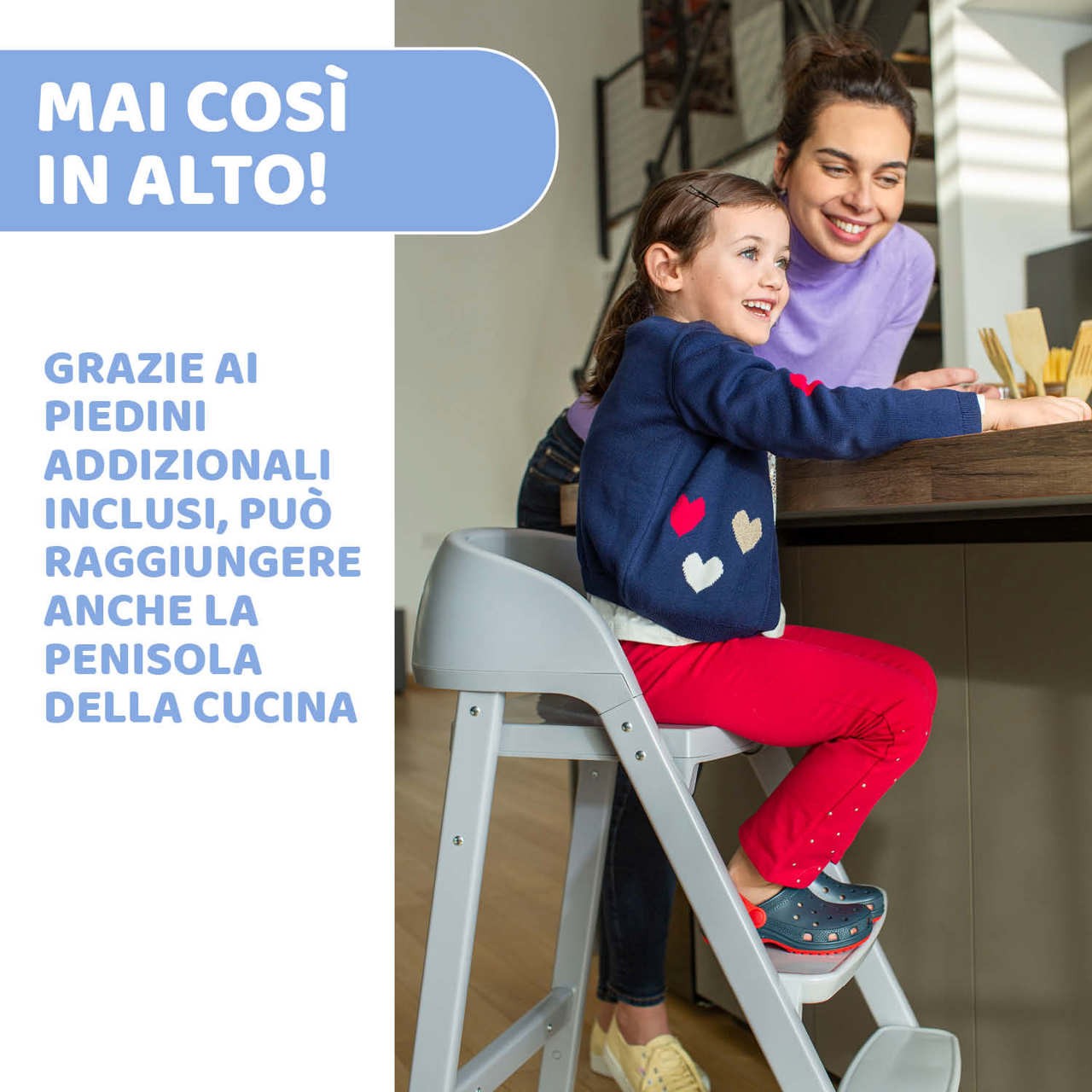 Chicco Seggiolone Crescendo Up Sedia Evolutiva Turin Grey Re-Lux