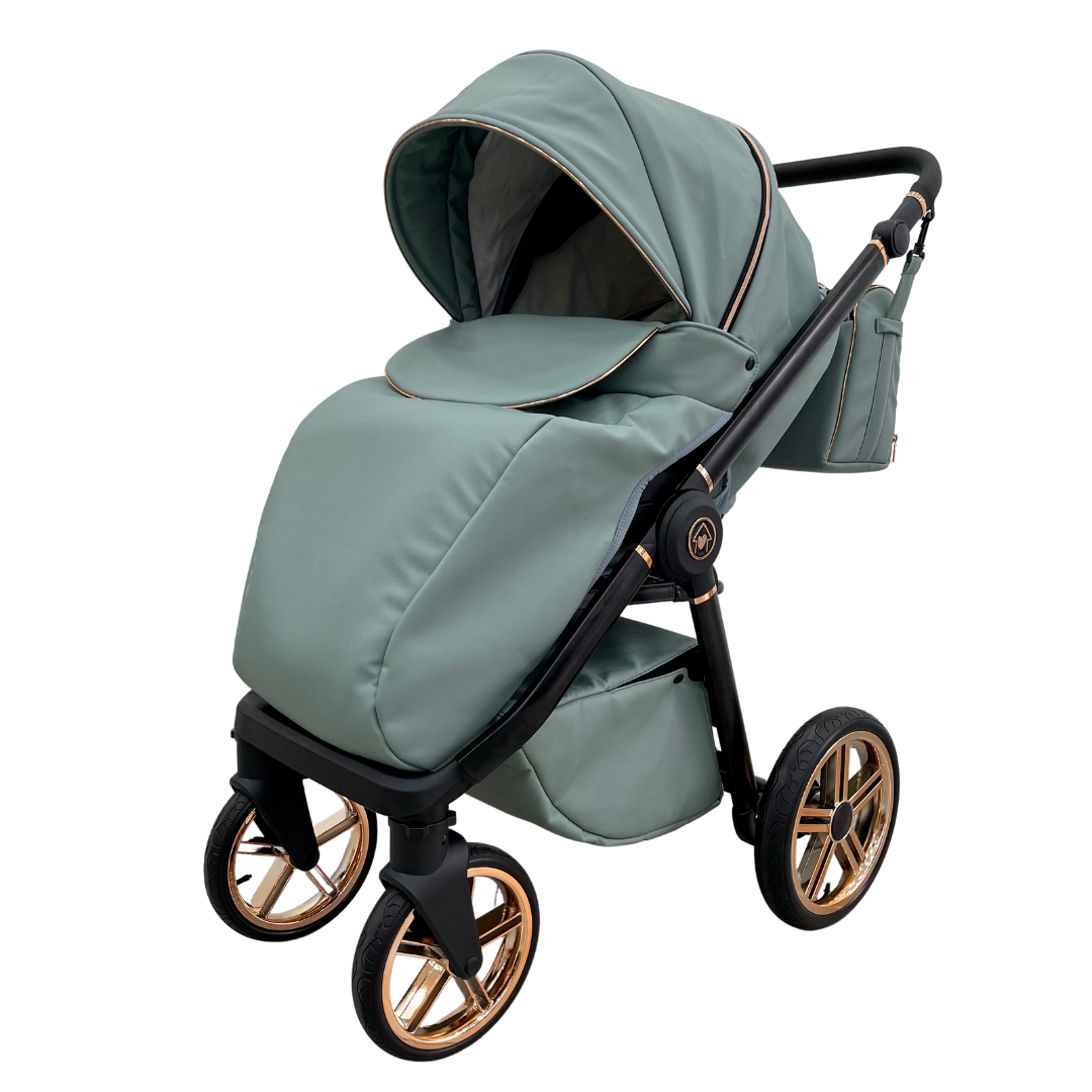 Trio ''CRYSTAL'' By Maison du Bebè col. Verde Veronese Tel.Oro Rosa