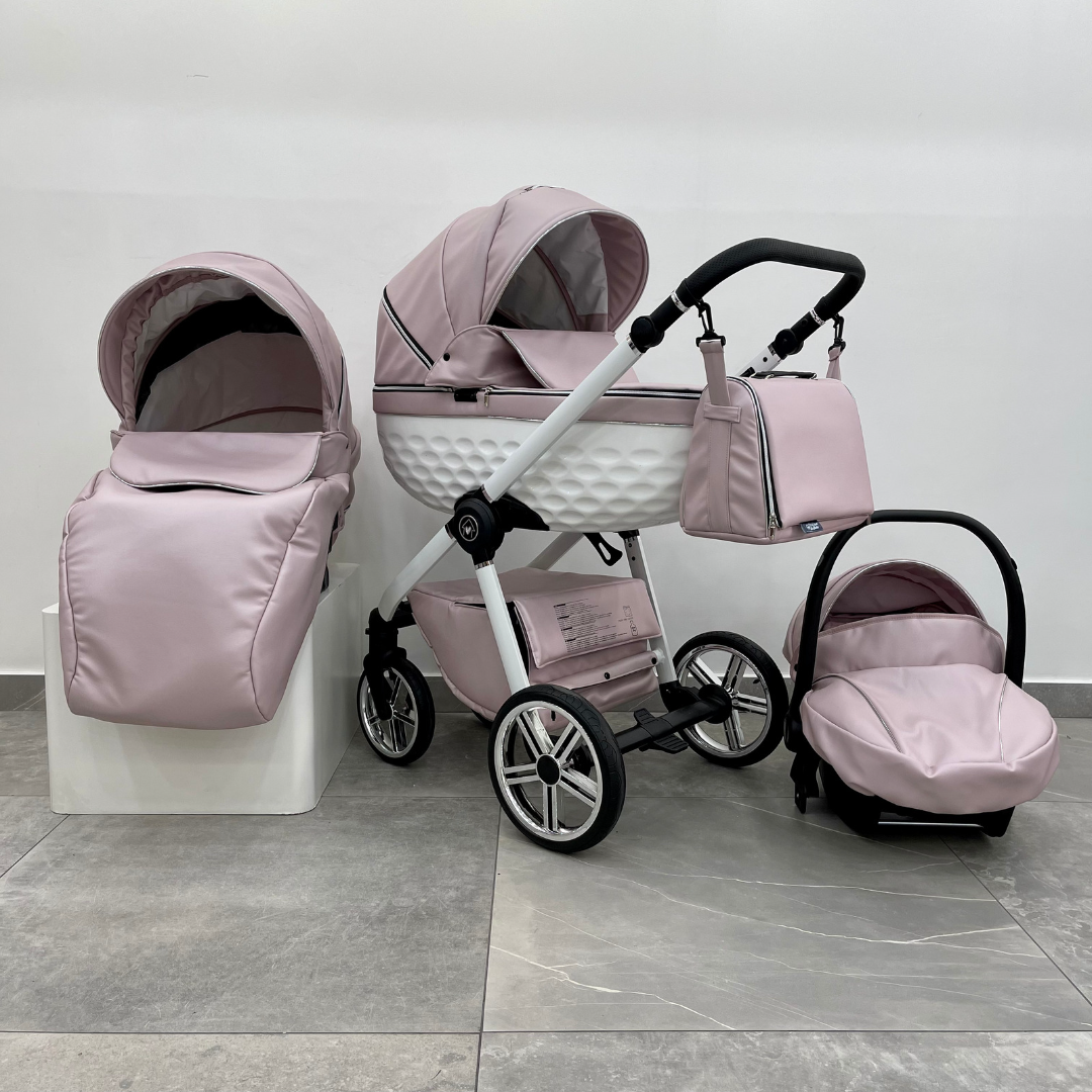 Trio ''CRYSTAL'' By Maison du Bebè col. ROSA Tel.BIANCO