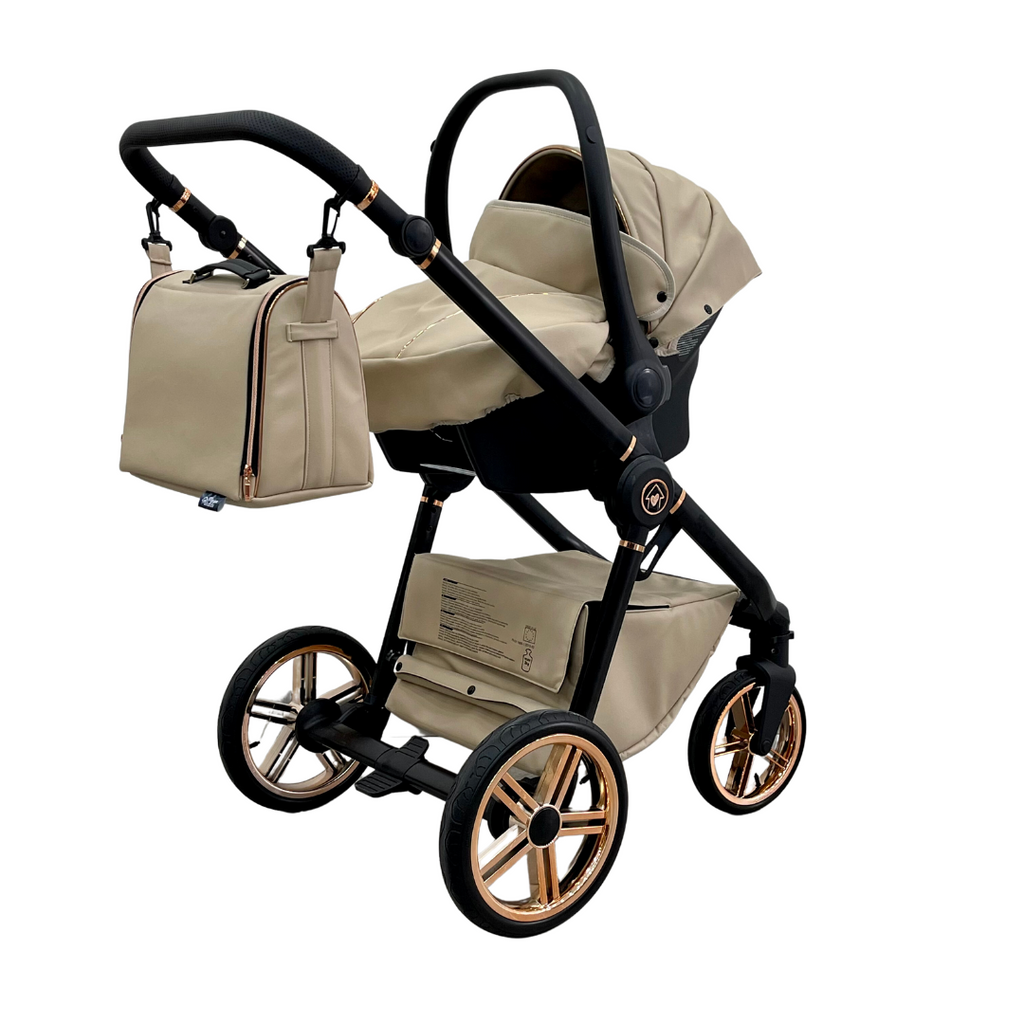 Trio ''CRYSTAL'' By Maison du Bebè col. BEIGE Tel.NERO