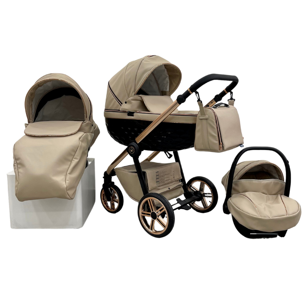 Trio ''CRYSTAL'' By Maison du Bebè col. BEIGE  Tel.ORO ROSA