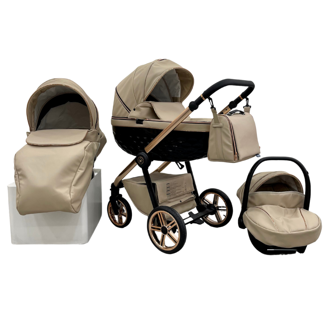 Trio ''CRYSTAL'' By Maison du Bebè col. BEIGE  Tel.ORO ROSA