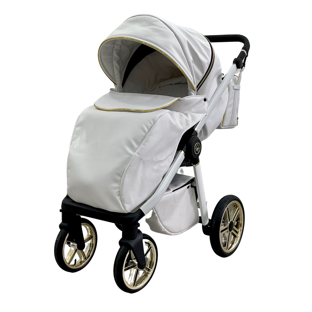 Trio ''CRYSTAL'' By Maison du Bebè col. BIANCO/GOLD Tel.BIANCO