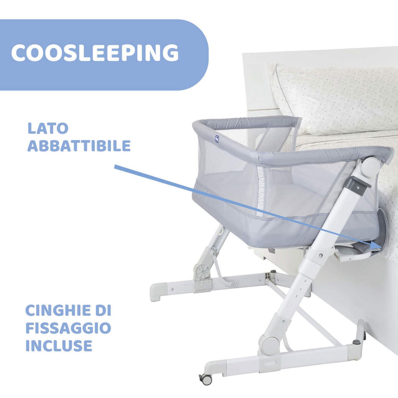 Chicco Culla Co-Sleeping Next2me Pop-Up Grey Mist