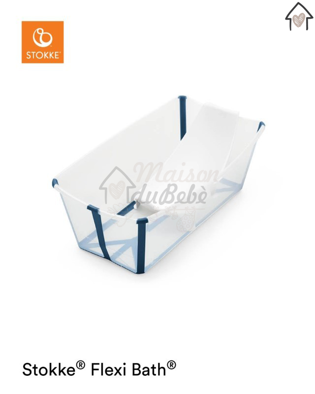 Stokke Flexi Bath Transparent Blue + Supporto per Neonato omaggio