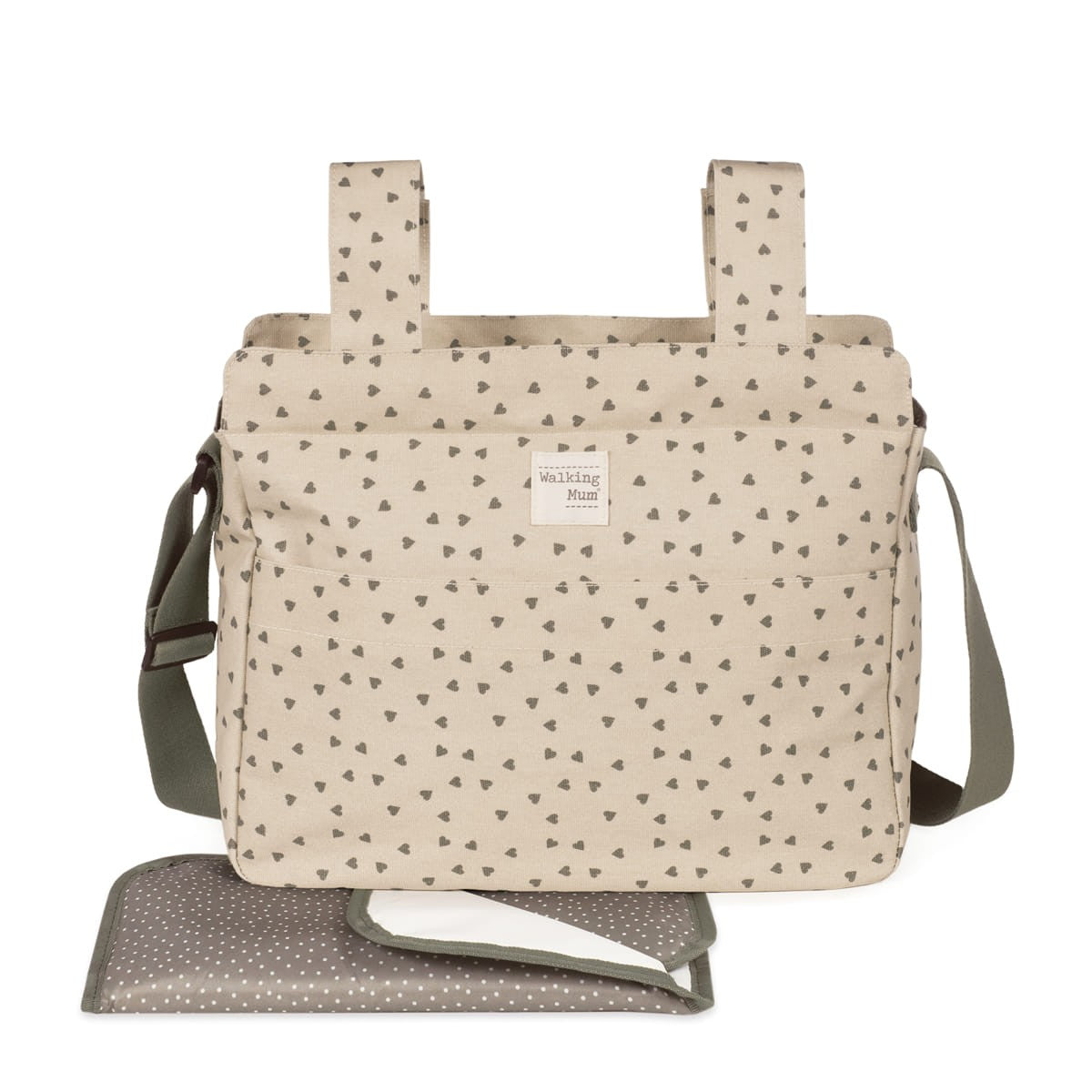 Pasito a Pasito Borsa Fasciatoio Poppy Cuori Muschio
