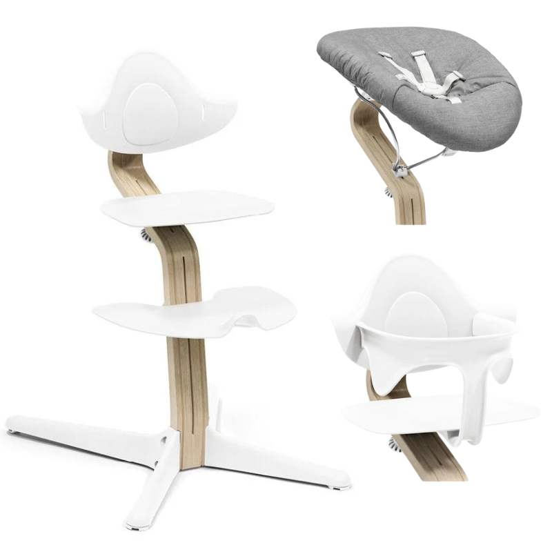 Stokke Promo Sedia Nomi Natural White Con Newborn e Babyset in Omaggio