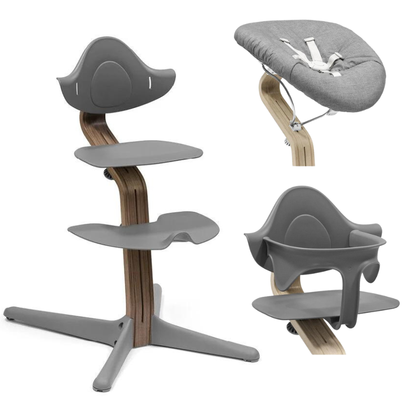 Stokke Promo Sedia Nomi Walnut Grey Con Newborn e Babyset in Omaggio