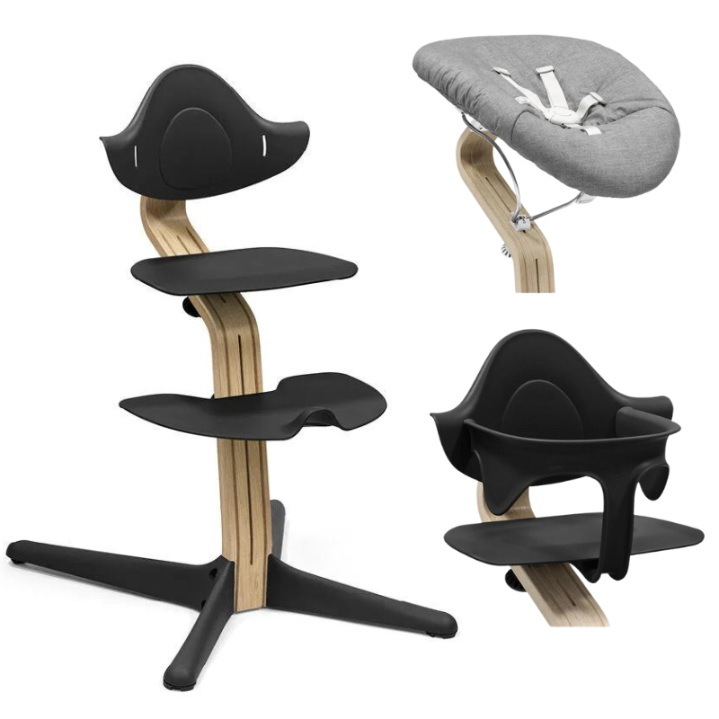 Stokke Promo Sedia Nomi Oak Black Con Newborn e Babyset in Omaggio