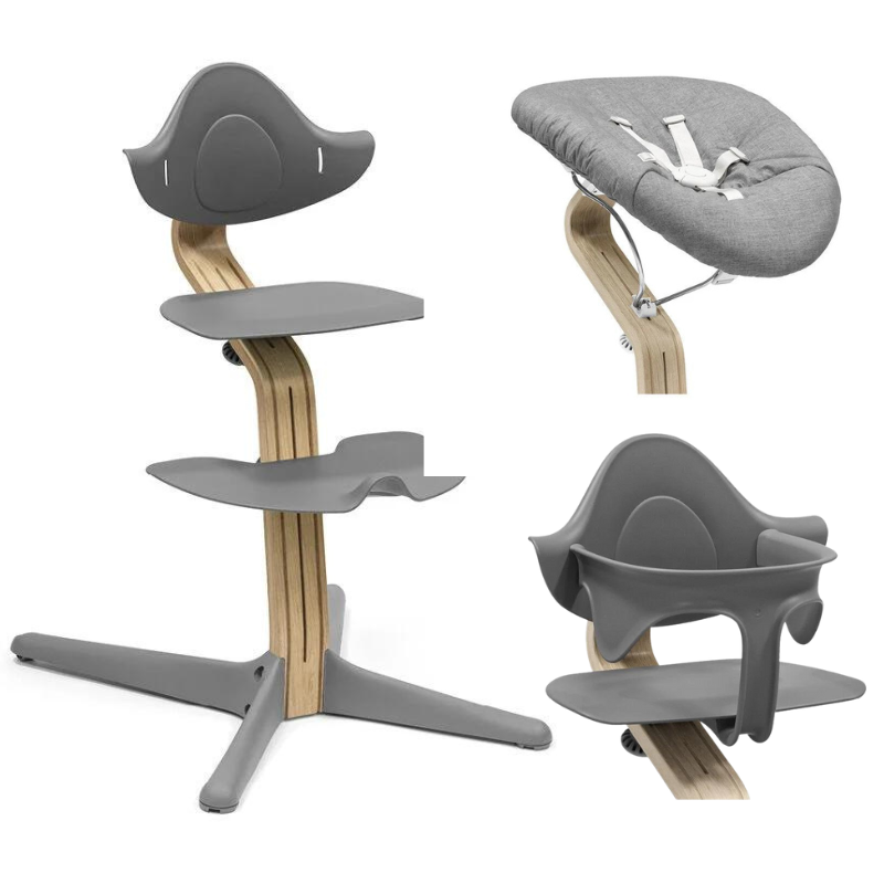 Stokke Promo Sedia Nomi Oak Grey Con Newborn e Babyset in Omaggio