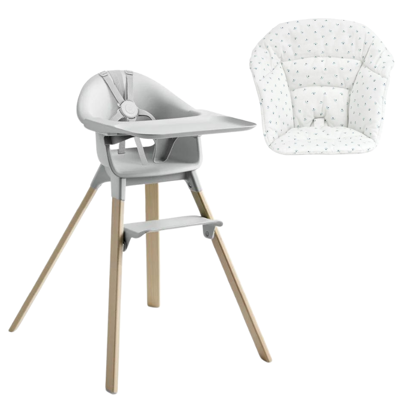 Stokke Clikk Cloud Grey con cuscino omaggio Blueberry Boat