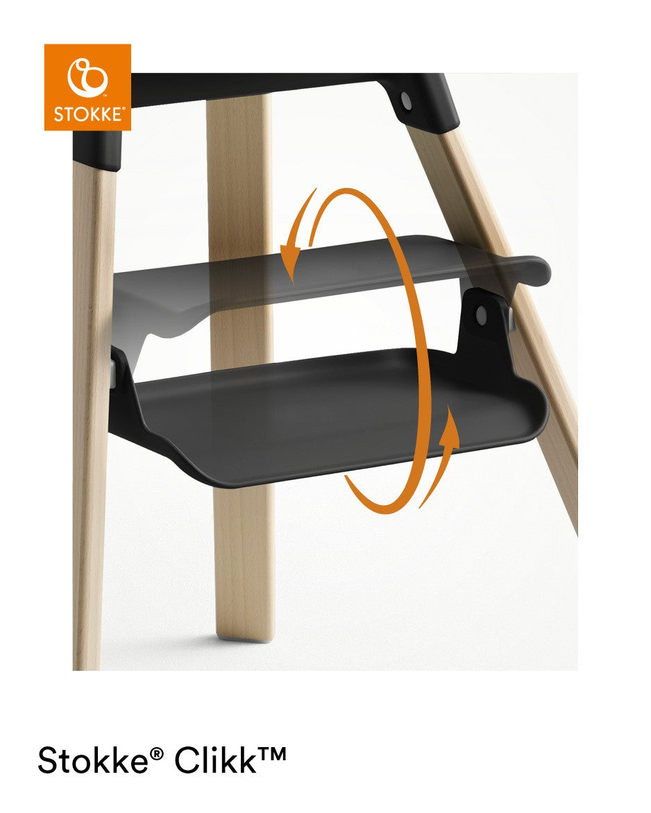 Stokke Clikk Black Natural con cuscino omaggio Nordic Grey