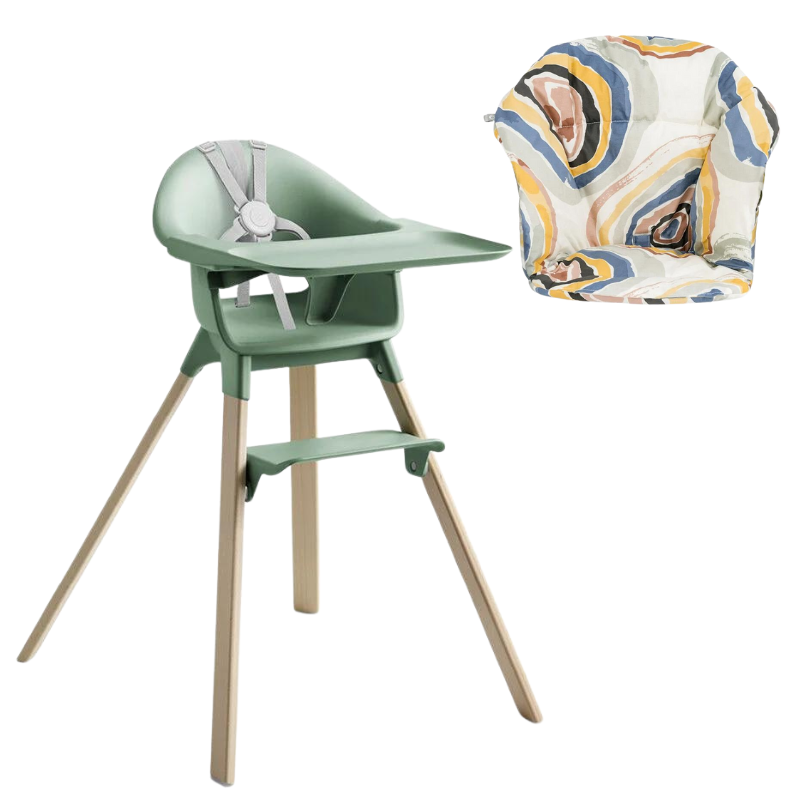 Stokke Clikk Clover Green con cuscino omaggio Multicircles