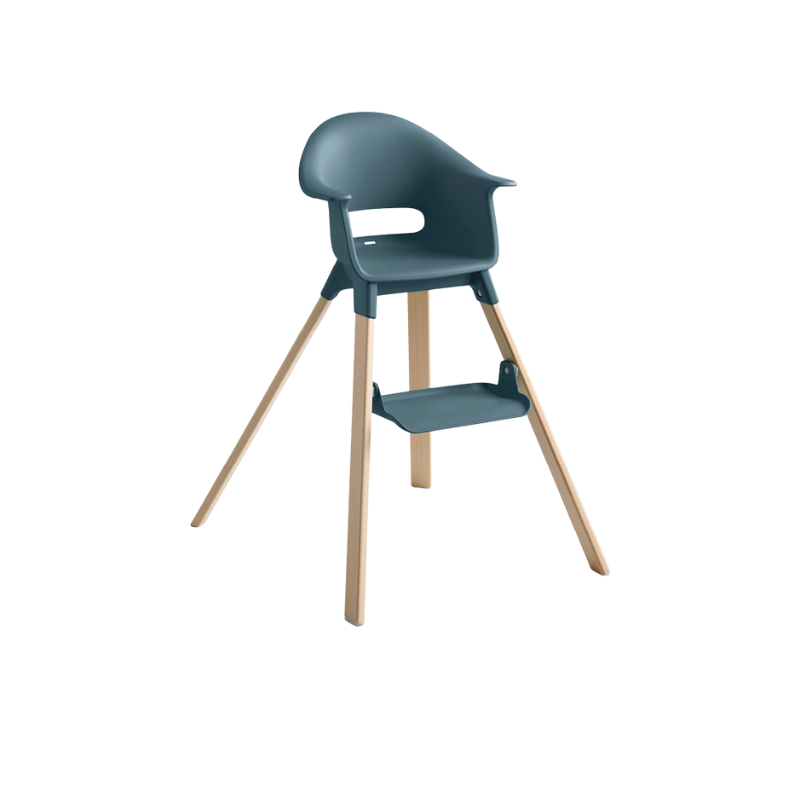 Stokke Clikk Fjord Blue con cuscino omaggio Nordic Grey