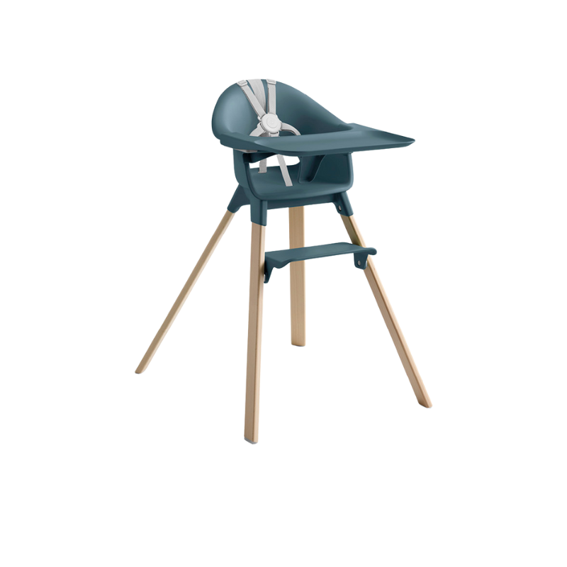 Stokke Clikk Fjord Blue con cuscino omaggio Nordic Grey